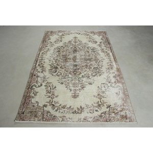 Tapis turc 4,4 x 6,9 pieds, tapis vintage, tapis oriental en laine marron - Product Image 1