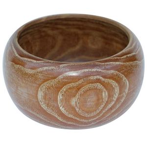 TIEMPO PERFECTO ARTESANÍA VERSÁTIL Tazón de masa de madera Hecho a mano para frutas o ensaladas Vintage Casa de campo rústica de alta calidad - Product Image 4