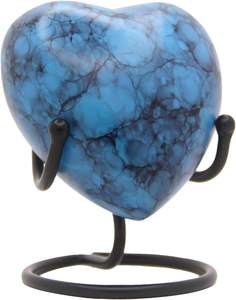 โกศบรรจุอัฐิทรงหัวใจเล็ก 50 มล. ลายหินอ่อนสีน้ำเงิน |   ผู้ผลิตโกศบรรจุอัฐิ - Product Image 1