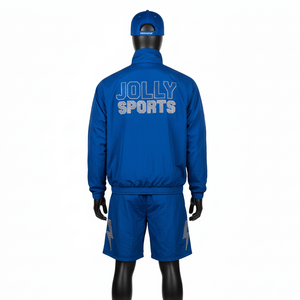 <b>Men</b> Windbreaker Shorts Set Premium Nylon Polyester Fabric Breathable <b>Blue</b> Reflective Logo Windbreaker Shorts Set for <b>Men</b> - Product Image 2