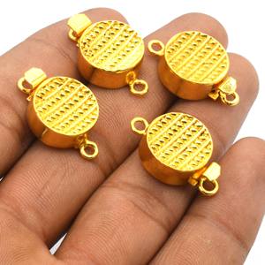 Prem Bhaya 25X16X7MM Cierre de caja floral para una/varias hebras 3 hebras 18K oro/plata antigua/componentes de joyería de cobre antiguo - Product Image 1