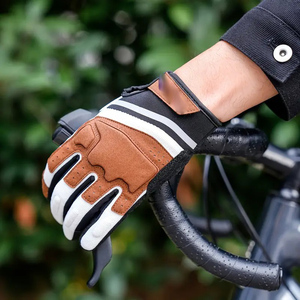 Guantes de Ciclismo de cuero de dedo completo unisex, compatibles con pantalla táctil, ajuste ajustable para ciclismo de montaña y equitación de verano - Product Image 4