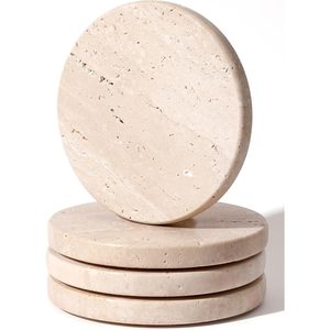 แท่นวางเค้กและขนมหวานทำมือจากหินอ่อนทราเวอร์ทีน - Product Image 1