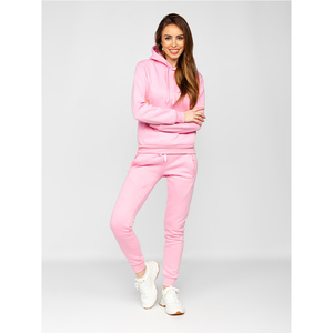 Haute qualité 100% coton Tech polaire femmes survêtement à la mode uni surdimensionné deux pièces avec pantalons de survêtement pour les femmes - Product Image 1