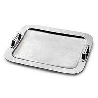 Plateau de service classique personnalisable en acier inoxydable de qualité supérieure, grand format, non toxique, poli, emballage personnalisé pour les tables de buffet et la restauration