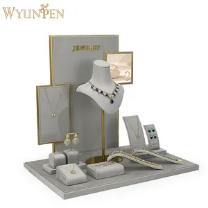WYP Fashion Luxury Bracelet Watch Stand Earring Rack Stand Ring Tray Necklace Bust Holder Jewelry Display Set