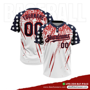 Uniformes Deportivos Personalizados Sublimados de Secado Rápido para Hombre, Camisetas de Béisbol con Cuello en V, Transpirables, Anti-UV y Antibacterianas, con Dos Botones - Product Image 2