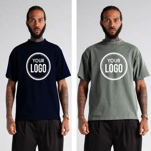 Venta al por mayor logotipo personalizado peso pesado 100% algodón Shaka Wear peso pesado esencial en blanco logotipo personalizado camiseta para hombres - Product Image 6