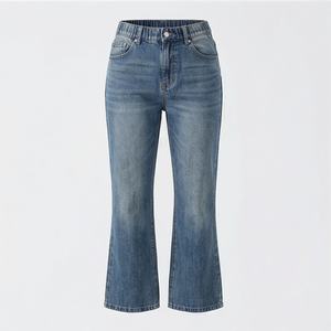 OEM Service Loose Fit Wide Leg Flare Pant High Quality Soft Fabric Winter Wear Fleece Pants Customized Fashion Ladies <b>Jeans</b> - Product Image 1