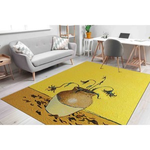 Alfombra con diseño de girasol de Banksy: Decoración antideslizante para la entrada, alfombra de chenilla - Product Image 3