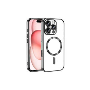 Coque en silicone de luxe Netzy pour iPhone 16 Pro Max compatible avec la recharge sans fil MagSafe avec protection de l'appareil photo - Noir - Product Image 1