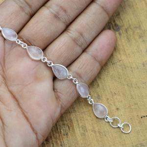 สร้อยข้อมือชุบโรเดียมเงินสเตอริงทำด้วยมือเครื่องประดับชั้นดีสำหรับผู้หญิงกำไลข้อมือสำหรับวันครบรอบการหมั้นตามธรรมชาติของ925 - Product Image 3