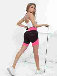 Pantalones Cortos de Ciclismo OEM Personalizados de Tallas Grandes para Mujer, Ropa Deportiva para Correr, Yoga, Fitness, Gimnasio, Cintura Media, Efecto Push-Up, 100% Algodón, Secado Rápido - Product Image 6