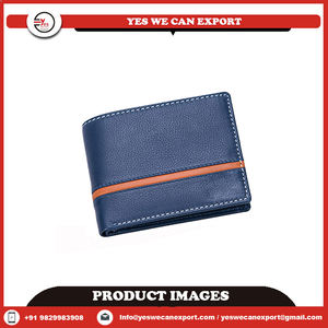 Cartera de cuero genuino a rayas Vintage hecha a mano para hombre estilo grabado RFID bloqueo cremallera Cierre de cerrojo calidad Premium venta - Product Image 2