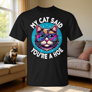 T-shirt sardonica 'Sei una povera canaglia' per gli amanti dei gatti - Prodotto promozionale - Product Image 3