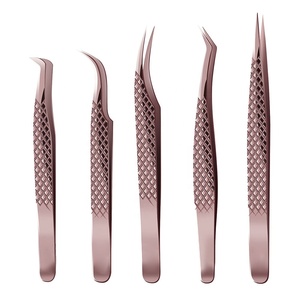Ensemble de pinces à épiler pour extensions de cils en acier inoxydable, précision et durabilité, pointe lisse de 12 cm, pour cils individuels 3D/6D, volume, faux cils - Product Image 1