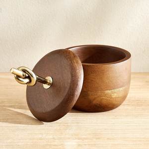 Plateau de service en bois avec bol amovible pour les collations et les trempettes Plateau en bois artisanal de qualité supérieure avec bol pour servir des collations - Product Image 4