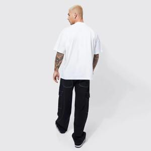T-shirt respirant pour hommes en coton biologique en polyester à logo personnalisé de grande taille avec épaules tombantes imprimé de transfert de chaleur - Product Image 2