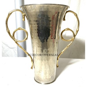 แจกันดอกไม้ทรัมเปตทำจากอลูมิเนียมเคลือบผงสีดำดีไซน์ศิลปะแนวสร้างสรรค์สมัยใหม่อุปกรณ์สำหรับงานแต่งงาน - Product Image 6