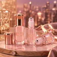 Flacon roll-on en verre anti-fuite : Flacon roll-on en verre rose unique pour huiles essentielles et parfums, offre OBM