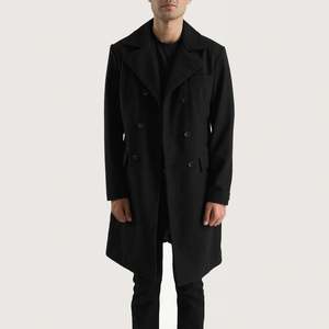 Manteau d'hiver pour homme en laine à double boutonnage avec capuche et design tricoté - Product Image 4