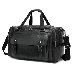 Bolsa de Viaje de Piel Sintética Negra con Logotipo Personalizado, Bolsa de Viaje Impermeable para Hombre de Negocios, Bolsa de Lona de Viaje al por Mayor - Product Image 6
