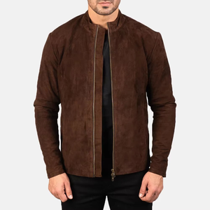 Venta al por mayor En Stock Hombres Bomber Chaqueta de cuero Streetwear Tendencia 2025 Envío rápido Chaqueta de cuero genuino Chaqueta de moda - Product Image 3