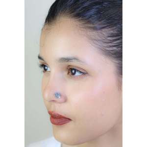 925 <b>Silver</b> <b>Stud</b> Earrings Laxmi Maa Nosepin with Nazakat Wire Jewelry Type - Product Image 3