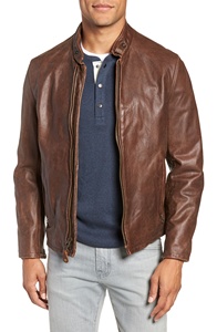 Veste en cuir marron vintage pour hommes-fermeture à glissière-vêtements d'extérieur élégants-look décontracté de moto-veste en cuir pour hommes - Product Image 4