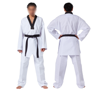 Ropa de artes marciales de lucha en un color sólido más nuevo en talla grande uniforme de taekwondo superventas haga su propio uniforme de Taekwondo - Product Image 5