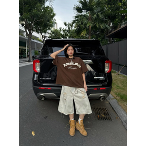 OEM ODM 100% algodón respetuoso con el medio ambiente Boxy camiseta para Unisex verano Streetwear estilo personalizado bordado e impresión hecha en Vietnam - Product Image 5