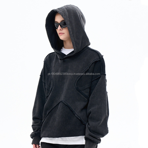 custom blank hoodie men boxy <b>light</b> <b>blue</b> hoodie unisex hoodies 100 cotton heavy weight - Product Image 5