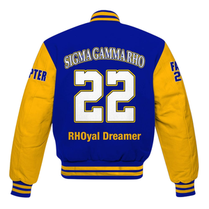 Sigma Gamma Rho 1922 SGRho Varsity Letterman Jacket Royal Poodle Heritage Edition Greek Life Pride Coat - Product Image 5