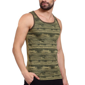 Logo personnalisé 100% coton tricoté chemise sans manches impression numérique couleur unie respirant Gym & Fitness porter des chemises pour hommes - Product Image 4