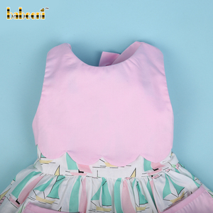 ชุดเดรสสีชมพูของเด็กผู้หญิงลายเรือใบทำจากผ้าฝ้าย100% เป็นมิตรกับสิ่งแวดล้อมชุดเด BB3052ฤดูหนาวงานปักออกแบบได้ตามที่ต้องการสำหรับ3D - Product Image 6