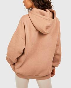 Women Oversized <b>Hoodie</b> <b>Velour</b> Long Front 100% Cotton Loose Casual Fashion Winter Wear - Product Image 6