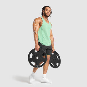 Street Wear Ras Du Cou 100% Coton Sans Manches Gym Lavé À L'acide En Détresse Broderie Patch Logo Personnalisé Débardeurs Hommes - Product Image 6