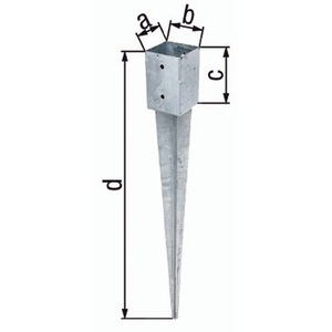 Manguito de sujeción a tierra galvanizado en caliente A101XB101XC150XD900mm para cercas, enrejados y puertas, producto de acero en bruto GAH - Product Image 1