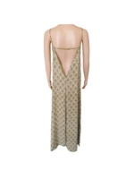 Vestido de Verano para Mujer de Alta Gama, Estilo Y2K, de Algodón Ecológico, con Estampado de Puntos, Corte en A, Espalda Descubierta, Largo hasta el Suelo, Casual, Precio al por Mayor