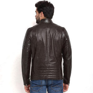 High Quality Casual <b>Genuine</b> <b>Leather</b> <b>Jacket</b> Men Custom logo Designer Blank Pure Plus Size Men's <b>Jackets</b> - Product Image 3
