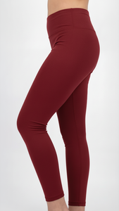 Leggings Deportivos de Cintura Alta Color Granate para Mujer, Pantalones de Yoga de Compresión Personalizados OEM, Ropa Deportiva - Product Image 5