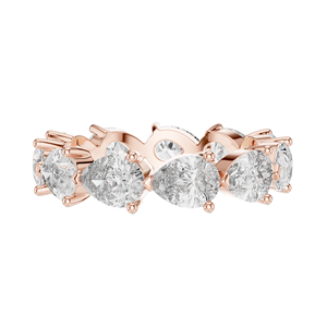 Bague éternité en diamant de laboratoire taille poire 3,13 carats pour femme, clarté VVS-VS EF, or 18 carats, 14 carats, 10 carats et argent 925, rose, jaune - Product Image 1