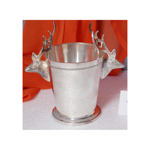 2025 Table Décoratif Refroidisseur De Vin Argent Plaqué Top Demandé Attrayant Look Tête De Cerf Poignée Nouvelle Arrivée Bar Accessoire Glace - Product Image 1