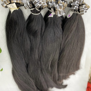Extensions de cheveux vierges humains à clipser en gros, vague naturelle, double trame, 100g par paquet - Product Image 4