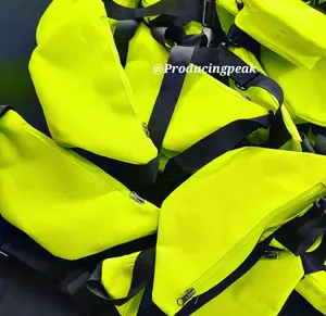 Riñonera deportiva cruzada hermosa al por mayor, riñonera de nailon colorida con cierre de cremallera, riñonera de neón con patrón de caramelo - Product Image 5