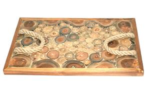 Produit tendance haut plateau de service plateau en bois décoratif fait à la main personnalisé ustensiles de cuisine utilisation de la restauration plateau de service alimentaire - Product Image 2