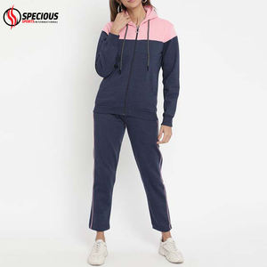 Nouvel ensemble de survêtements décontractés à capuche en molleton de coton pour femmes, style streetwear, avec logo personnalisé, coupe ample, vêtements d'entraînement, couleur contrastante - Product Image 4