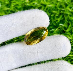 Quartz citron bio, pierre précieuse naturelle facettée en vrac, 14,55 carats, taille ovale, effet de changement de couleur, pour la fabrication de bagues, TASBIYA GEMS prêt à l'emploi - Product Image 3