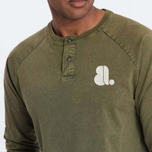 เสื้อยืดแขนยาวลายฟอกสีสไตล์วินเทจสำหรับผู้ชายรุ่นใหม่ล่าสุด รับสกรีนโลโก้ เสื้อยืดแขนยาวลายฟอกสีสไตล์วินเทจสำหรับผู้ชาย เสื้อยืดลายฟอกสีสไตล์วินเทจ - Product Image 5