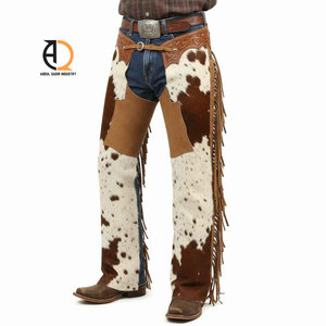Chaps de cowboy occidentaux légers sur mesure avec franges, en cuir de vache, pantalon en cuir pour l'équitation - Product Image 3